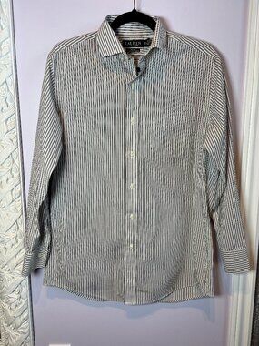 Lauren Ralph Lauren Button up Slim Fit Stretch Long Sleeve Shirt Size 15.5